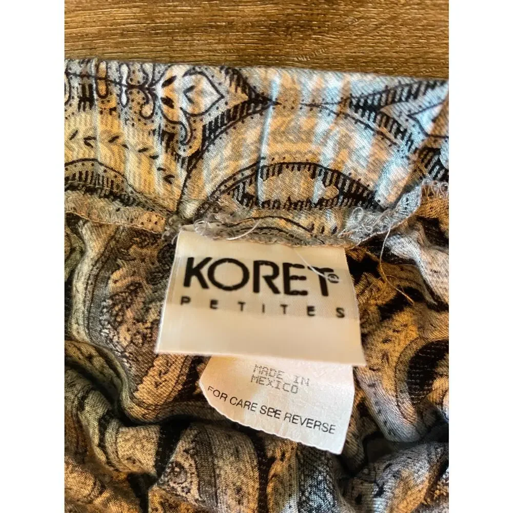 Vintage Koret Paisley Knee Length A-Line Skirt Size 18